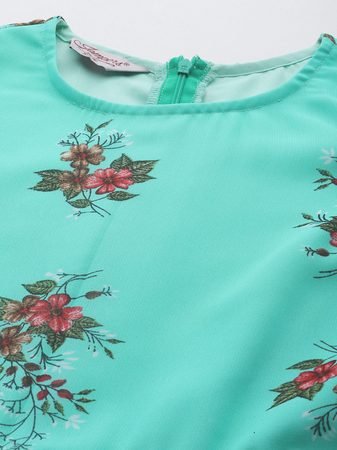 Jompers Floral Print Georgette A Line Midi Dress
