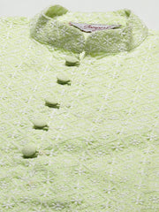 Men's Green Embroidered Kurta Payjama Sets ( JOKP 626Green )
