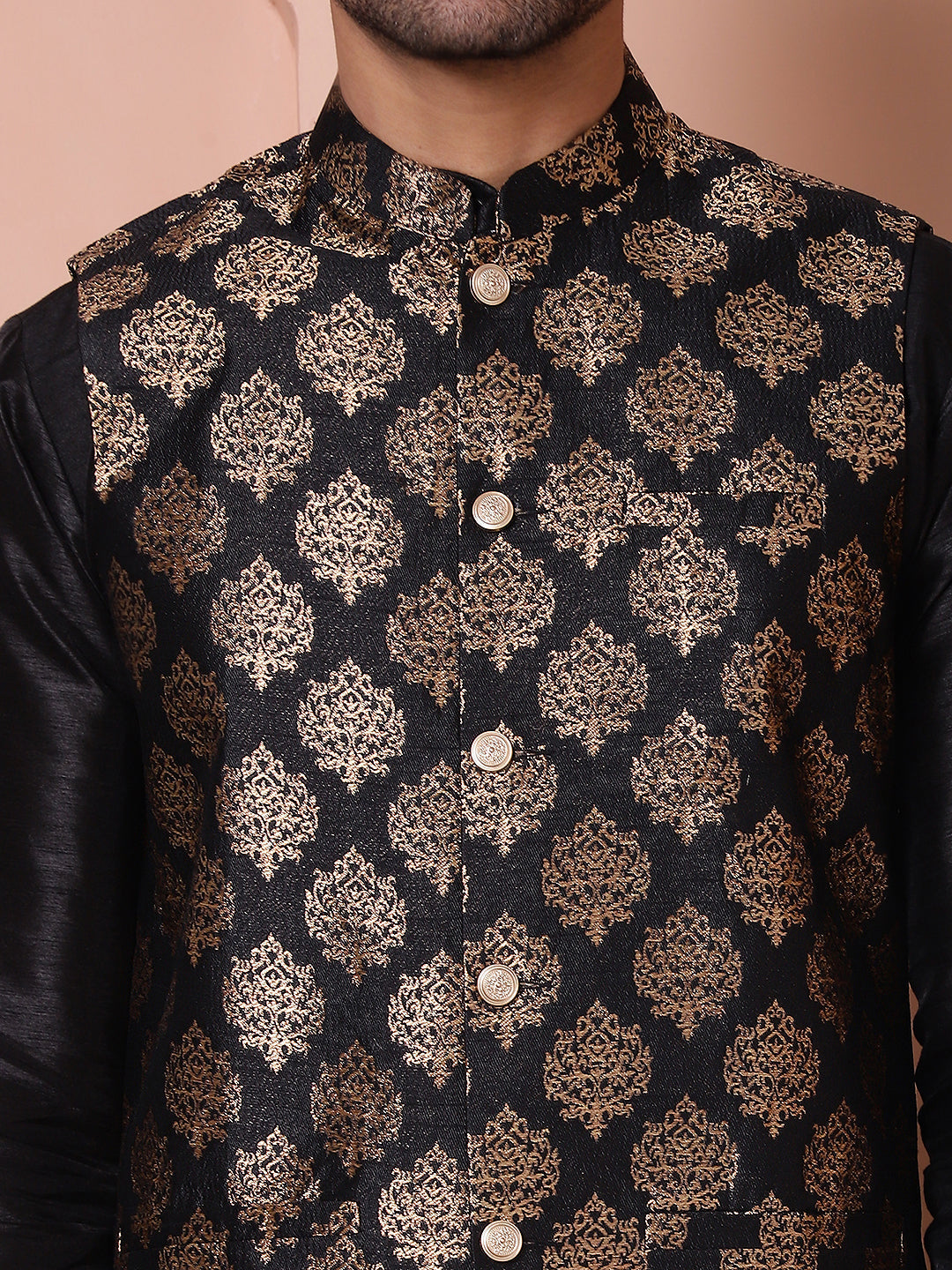Floral Printed Nehru Jacket For Men