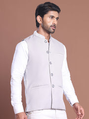 Solid Nehru Jacket For Men ( JOWC 4046 Grey )