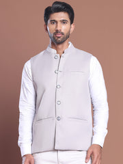 Solid Nehru Jacket For Men ( JOWC 4046 Grey )