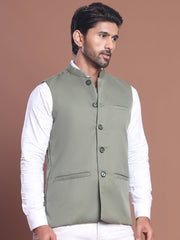 Solid Nehru Jacket For Men ( JOWC 4046 Pista )