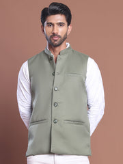 Solid Nehru Jacket For Men ( JOWC 4046 Pista )
