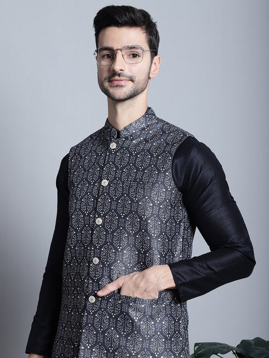 Mens Printed Nehru Jacket