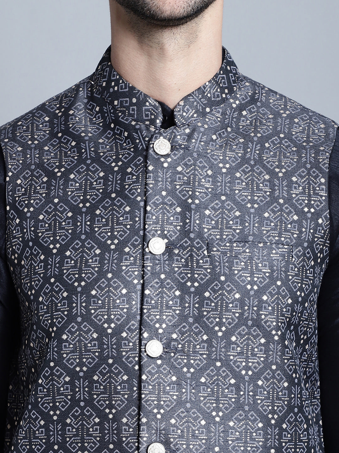 Mens Printed Nehru Jacket