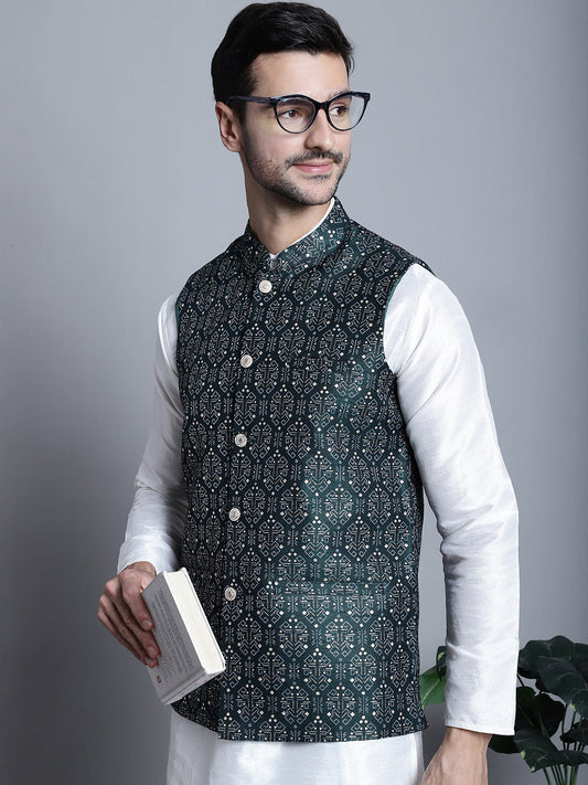 Mens Printed Nehru Jacket