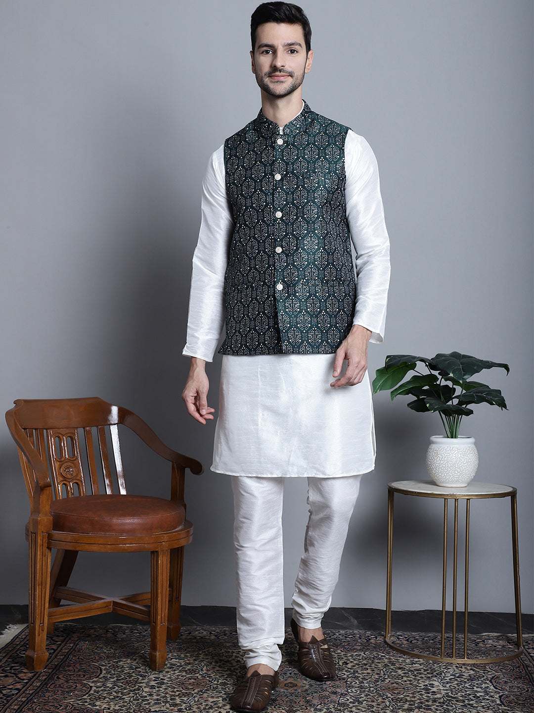 Mens Printed Nehru Jacket