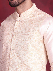 Woven Design Nehru Jacket ( JOWC 4087 Cream )