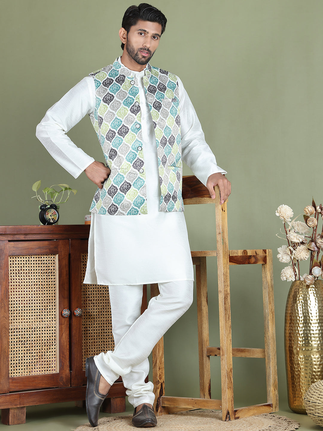 Floral Printed Nehru Jacketc