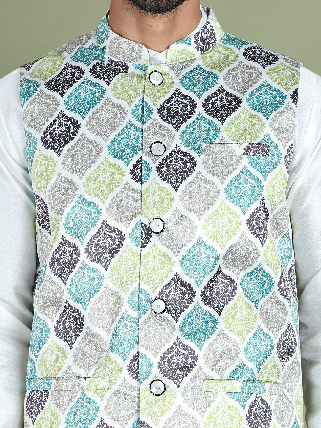 Floral Printed Nehru Jacketc