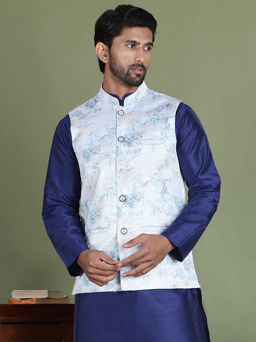 Floral Printed Nehru Jacketc