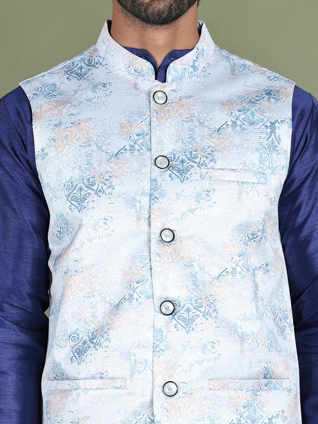Floral Printed Nehru Jacketc