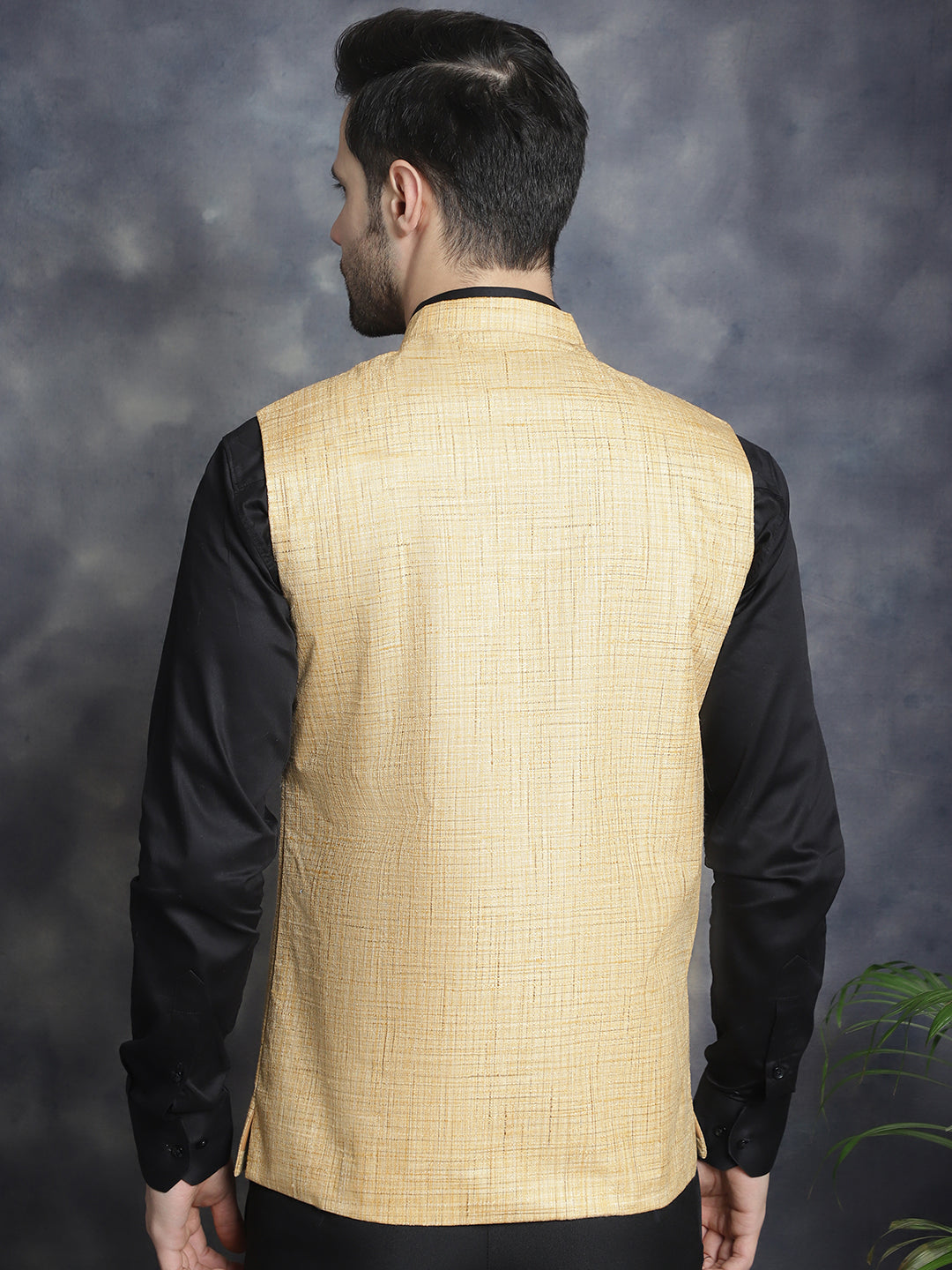 Mens Woven Design Nehru Jacket