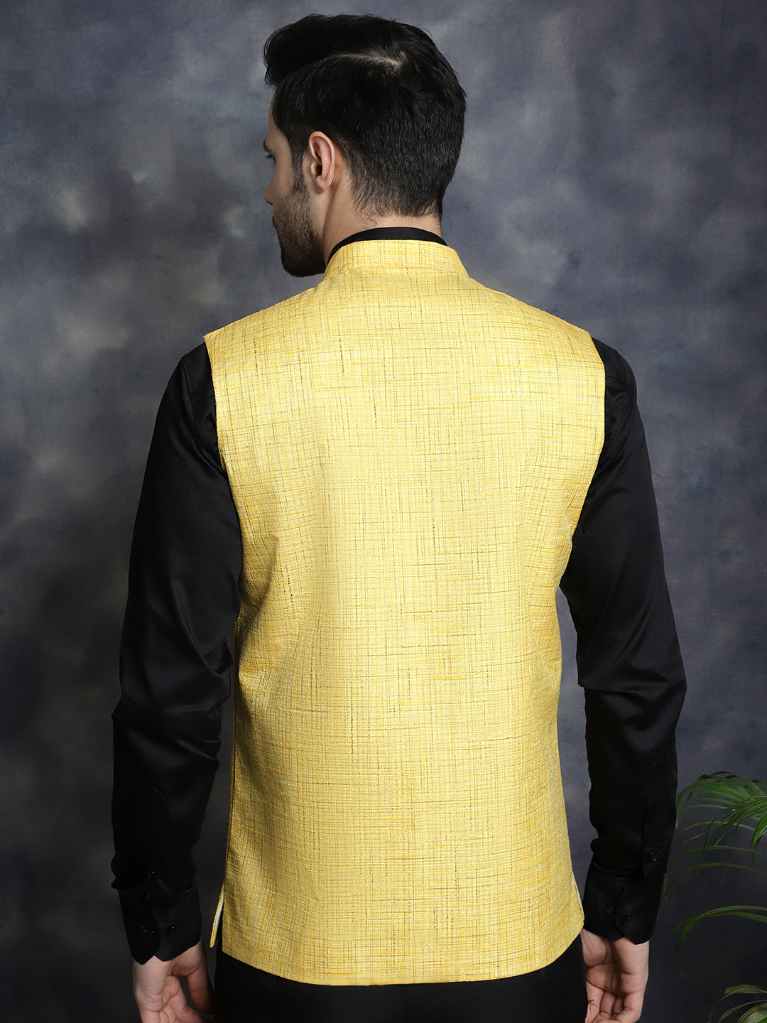 Mens Woven Design Nehru Jacket