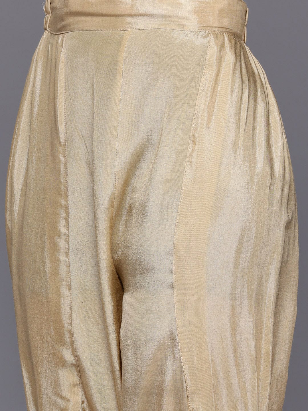 Varanga - Women Mustard- Multi Colored Pure Silk Gotta and Mirror Embroidered Kaftan with Dhoti Pants