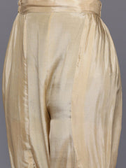 Varanga - Women Mustard- Multi Colored Pure Silk Gotta and Mirror Embroidered Kaftan with Dhoti Pants