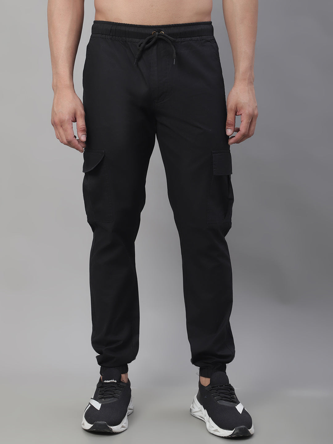 Jainish Mens Cotton Tapered Fit Casual Trouser