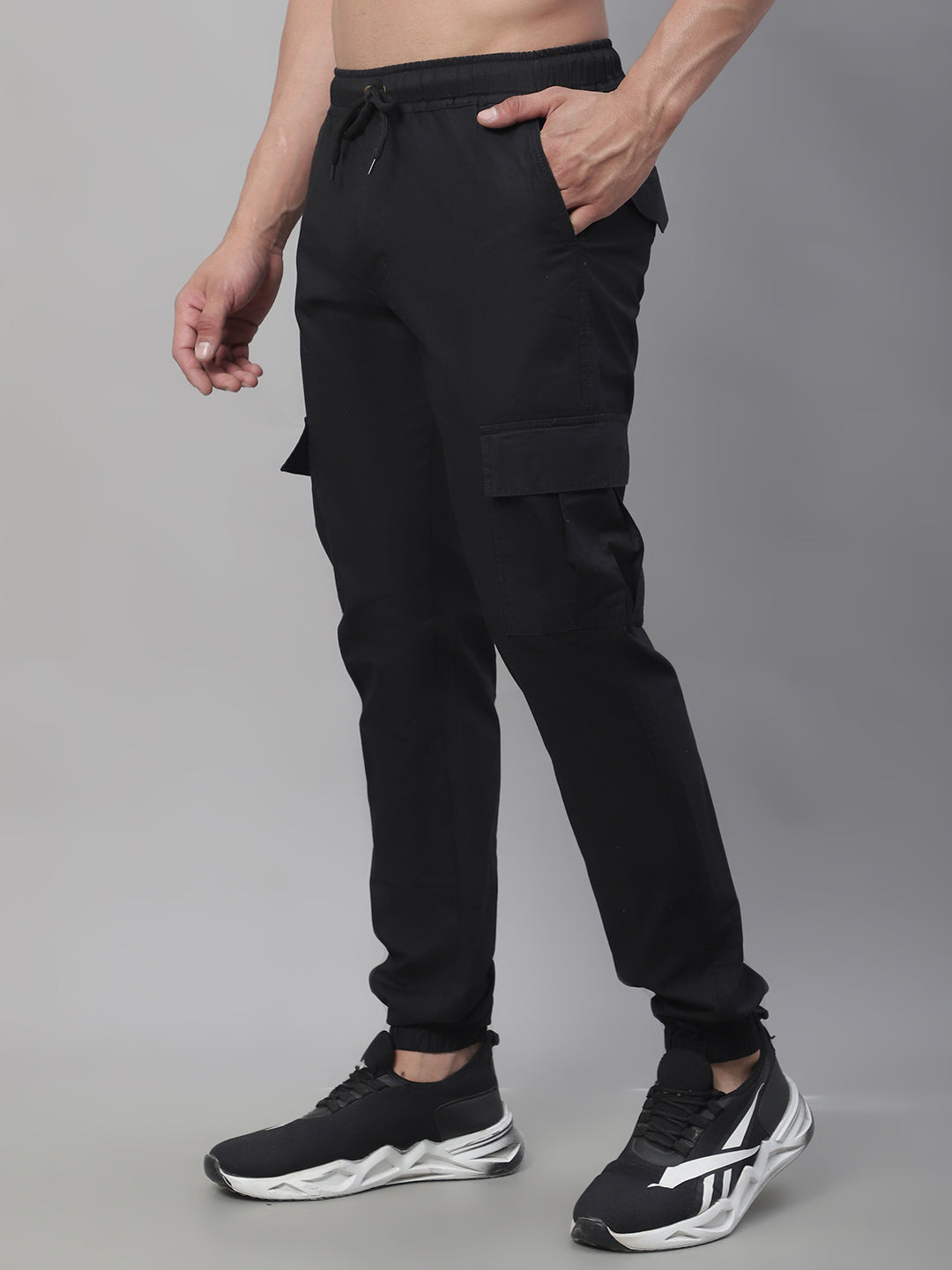 Jainish Mens Cotton Tapered Fit Casual Trouser