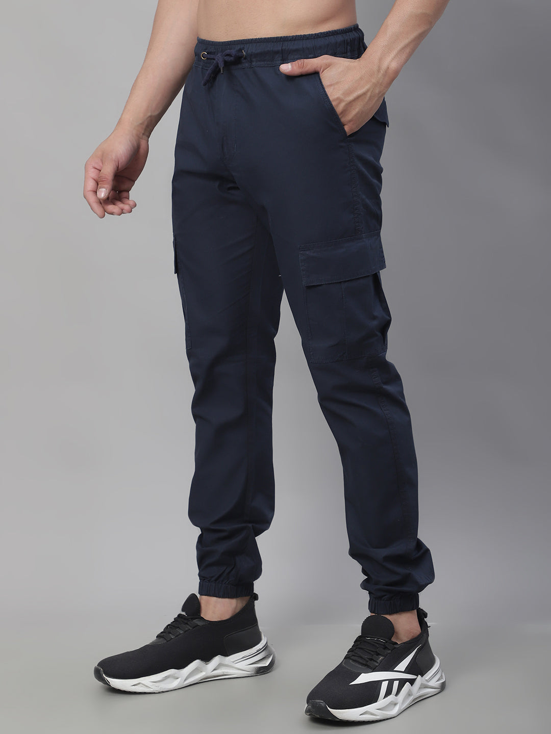 Jainish Mens Cotton Tapered Fit Casual Trouser