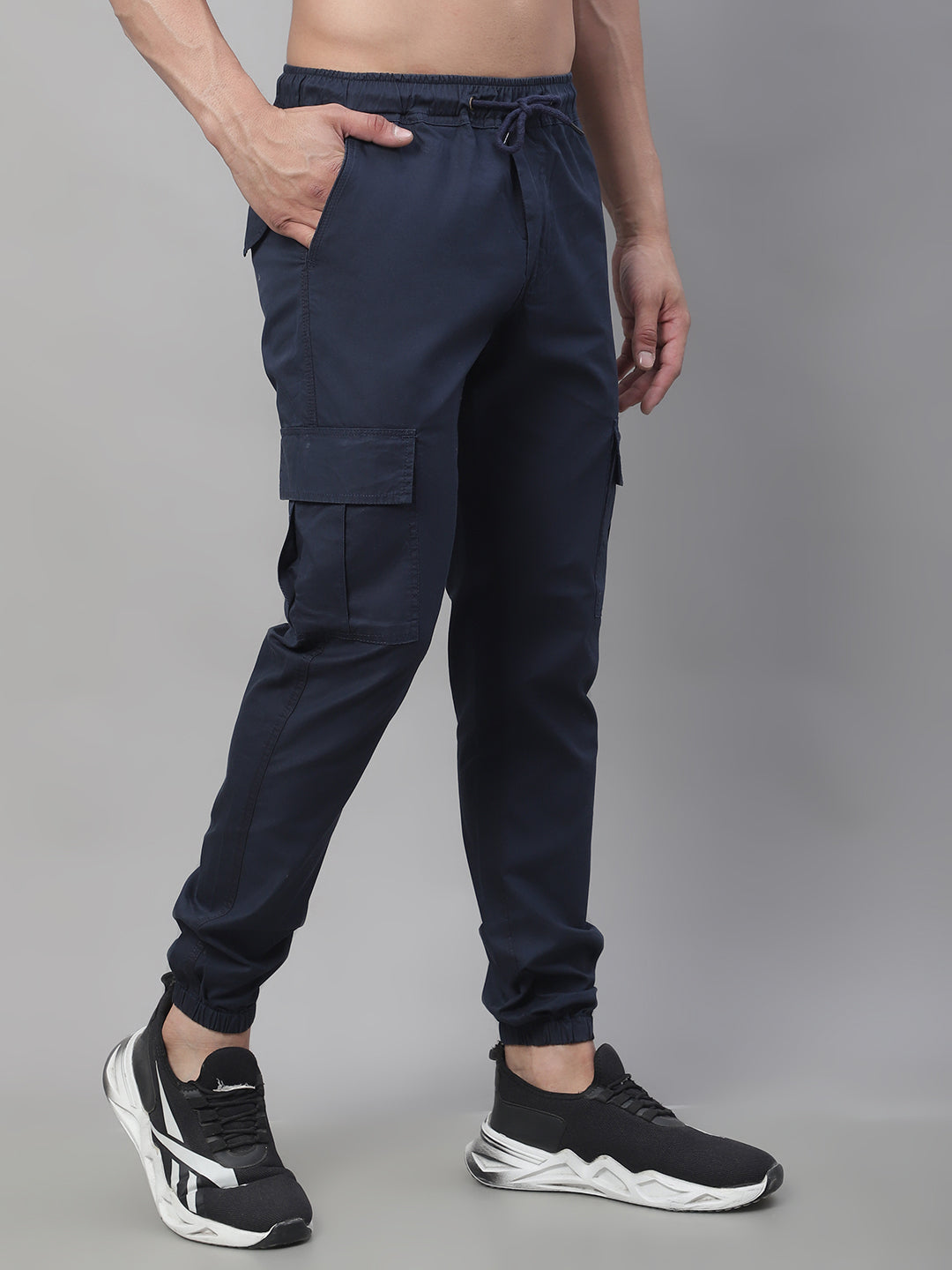 Jainish Mens Cotton Tapered Fit Casual Trouser