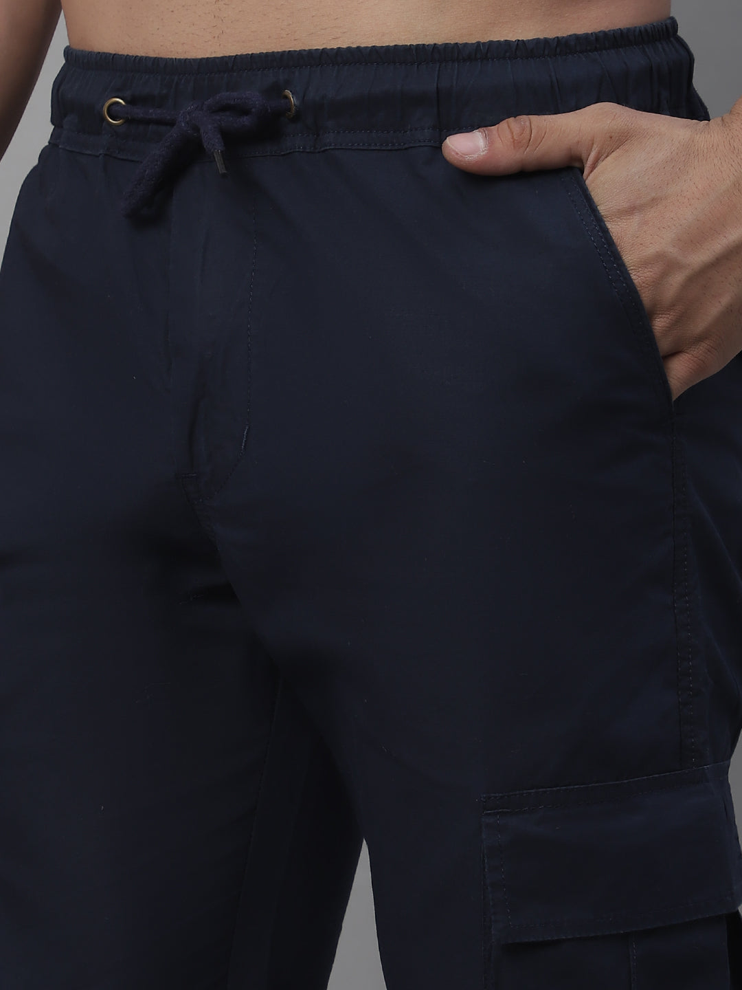 Jainish Mens Cotton Tapered Fit Casual Trouser
