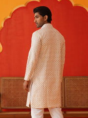 Sequins & Embroidered Kurtas For Men ( KKO 5128Beige )