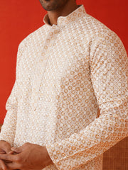 Sequins & Embroidered Kurtas For Men ( KKO 5128Beige )
