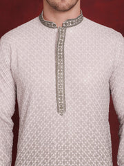 Men Sequins Embroidered Kurtas ( KO 5025Pista )