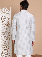 Sequin Chikankari Front Open Kurtas ( KO 5029Grey )