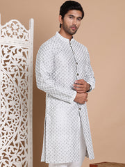 Sequin Chikankari Front Open Kurtas ( KO 5029Grey )