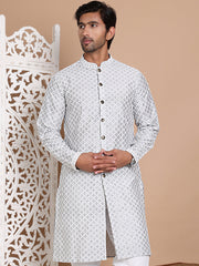 Sequin Chikankari Front Open Kurtas ( KO 5029Grey )