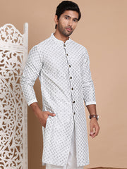 Sequin Chikankari Front Open Kurtas ( KO 5029Grey )