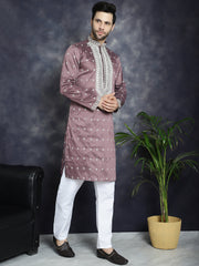 Men's Sequins Embroidered Kurtas ( KO 5038Megenta )