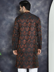 Men Bronze Silk Blend Straight Kurtas ( KO 5043Bronze )