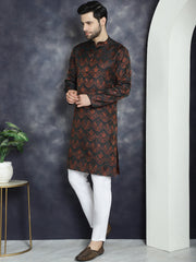 Men Bronze Silk Blend Straight Kurtas ( KO 5043Bronze )