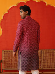 Maroon Ombre Printed Kurtas For Men ( KO 5074Maroon )