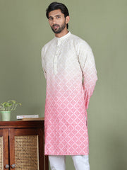 Peach Ombre Printed Kurtas For Men ( ko 5074Peach )