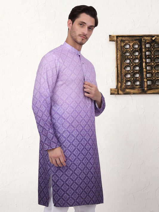 Men's Ombre Pure Cotton Straight Kurta