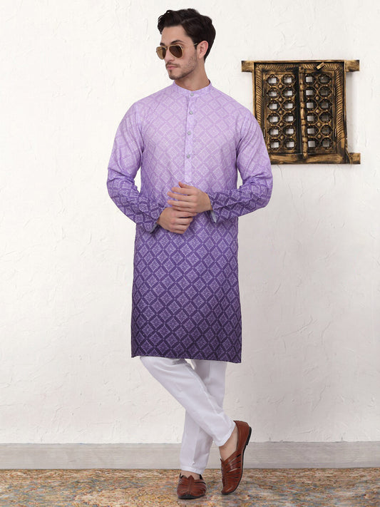 Men's Ombre Pure Cotton Straight Kurta