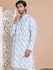 Printed and Emrbroidered Kurtas ( KO 5097Blue )