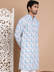 Printed and Emrbroidered Kurtas ( KO 5097Blue )