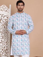 Printed and Emrbroidered Kurtas ( KO 5097Blue )