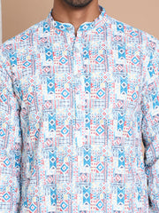 Printed and Emrbroidered Kurtas ( KO 5097Blue )