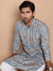 Printed and Emrbroidered Kurtas ( KO 5097Olive )