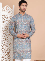 Printed and Emrbroidered Kurtas ( KO 5097Olive )