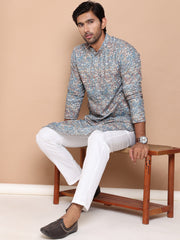Printed and Emrbroidered Kurtas ( KO 5097Olive )