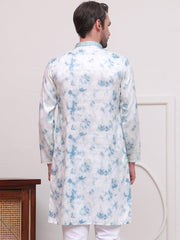 Stone Print With Embroidered kurtas ( KO 5102Sky )