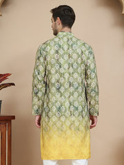 Digital Printed Kurtas for Men ( KO 5104 Green )
