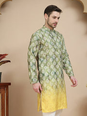 Digital Printed Kurtas for Men ( KO 5104 Green )