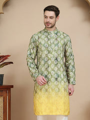 Digital Printed Kurtas for Men ( KO 5104 Green )